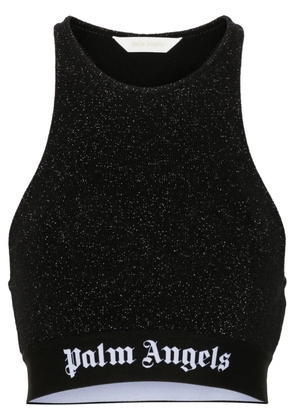 Palm Angels lurex crop top - Black