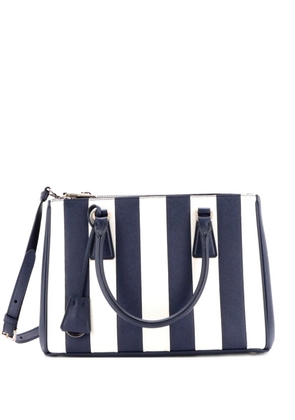 Prada Pre-Owned Double Zip Lux Striped Saffiano Leather Small tote bag - Blue