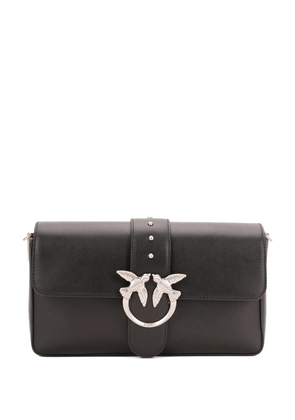 PINKO studded bird-detail leather shoulder bag - Black