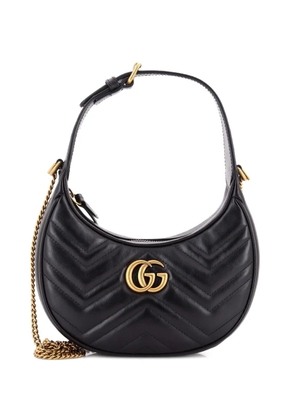 Gucci Pre-Owned GG Marmont Half Moon Matelasse Leather Mini hobo bag - Black
