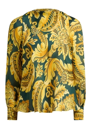 ETRO flower-bee motif blouse - Green