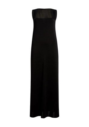 KHAITE sheer-panel maxi dress - Black