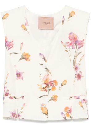 TWINSET floral-print waistcoat - White