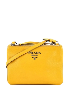 Prada Pre-Owned Double Zip Vitello Daino Small crossbody bag - Yellow
