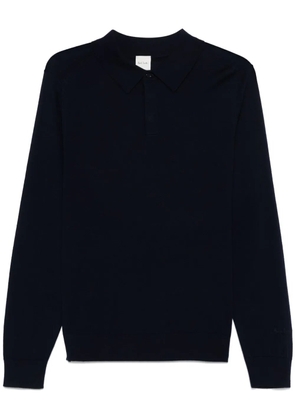 Paul Smith merino-wool longsleeved polo shirt - Blue