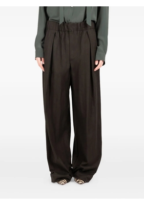 Société Anonyme pleated wide-leg trousers - Brown