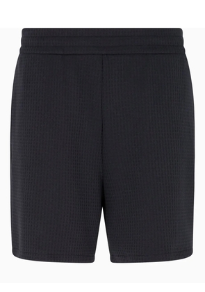 Emporio Armani textured track shorts - Blue