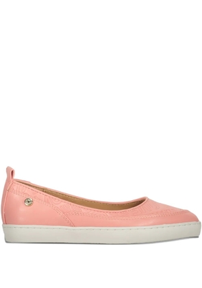 Moschino logo-plaque ballet flats - Pink