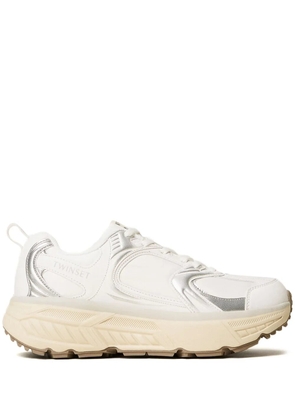 TWINSET Fessura metallic-panel sneakers - White