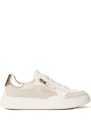 TWINSET zip-detail sneakers - White