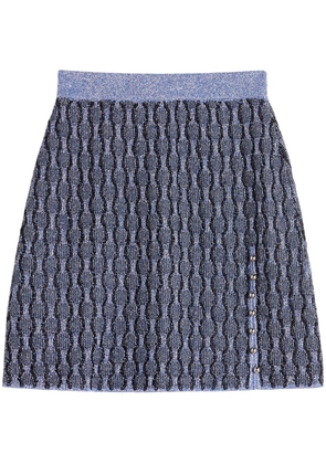 Lanvin patterned intarsia-knit mini skirt - Blue