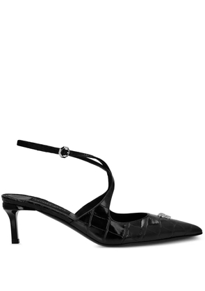 Philipp Plein Crossing Crocco-print pumps - Black