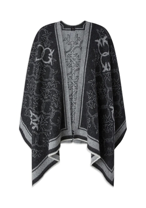 PINKO Love Birds wool poncho - Black