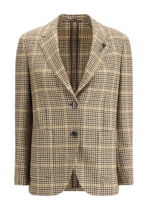 Lardini checked twoo-button blazer - Neutrals