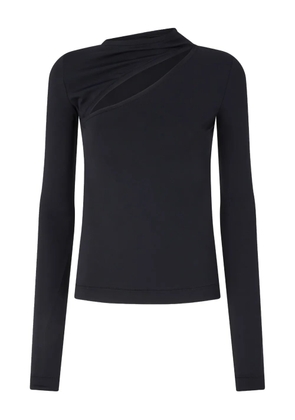 PINKO asymmetric-neck long-sleeve top - Black