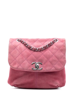 CHANEL Pre-Owned 2012-2013 Mini Quilted Nubuck Trianon Messenger Flap crossbody bag - Pink