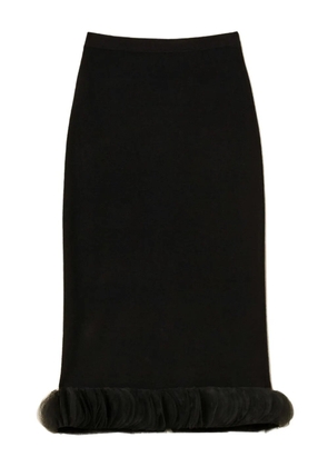 TWINSET knit ruffled midi skirt - Black
