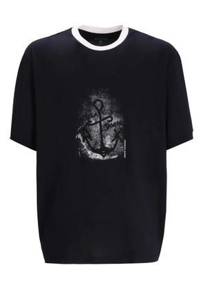 Armani Exchange anchor-print cotton T-shirt - Black
