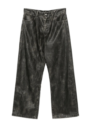 Palm Angels curved logo coated trousers - Grey