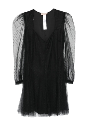 TWINSET polka-dot puff-sleeve mini dress - Black