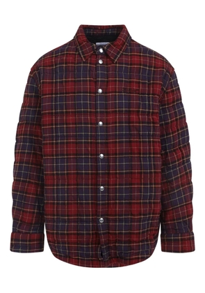 Off-White quilted plaid shirt jacket - Red
