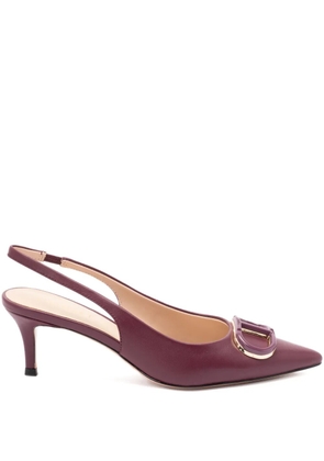 TWINSET 60mm slingback leather pumps - Purple