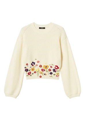 TWINSET floral-embroidered sweater - White