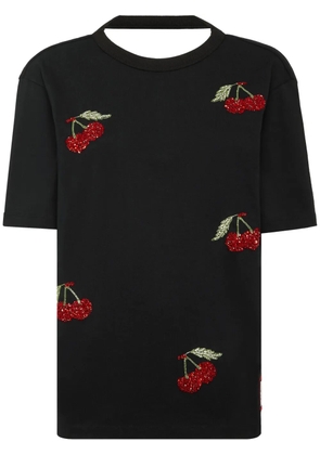 Philipp Plein cherry-print T-Shirt - Black