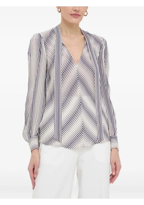 TWINSET striped tie-neck blouse - Neutrals