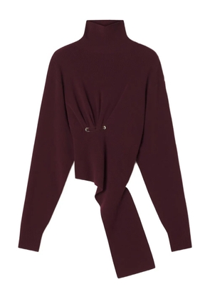 Lanvin high-neck safety-pin sweater - Red