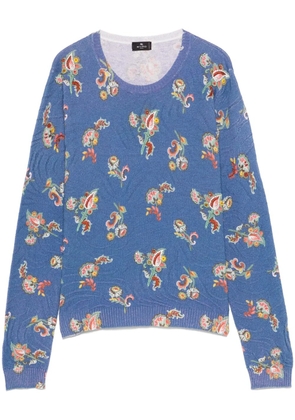 ETRO floral-jacquard top - Blue