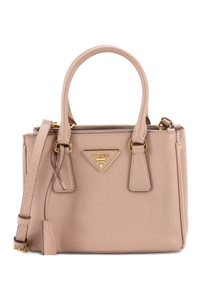 Prada Pre-Owned Double Zip Lux Tote Saffiano Leather Mini satchel - Neutrals