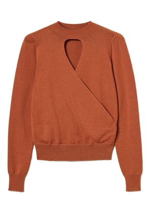 TWINSET heart-neckline crossover jumper - Brown