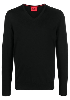 BOSS V-neck-wool-jumper - Black