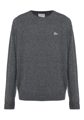 Lacoste crocodile-embroidered wool sweater - Grey