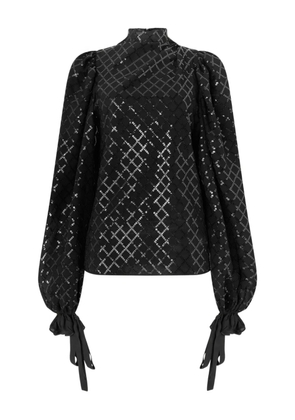 Genny sequin-embellished top - Black