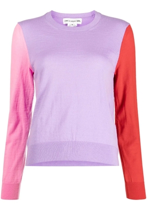 Comme Des Garçons Girl colour-block crew neck jumper - Pink