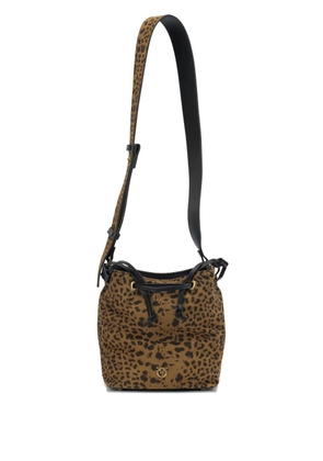 PINKO Leopard print drawstring shoulder bag - Brown