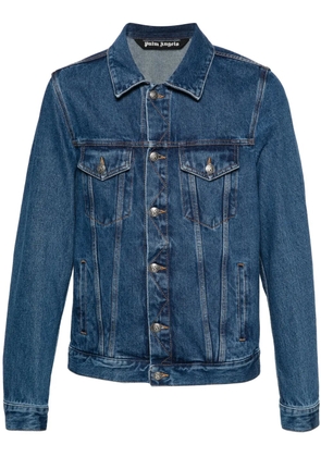 Palm Angels embossed-monogram denim jacket - Blue