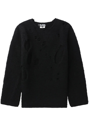 Black Comme Des Garçons distressed-effect wool jumper