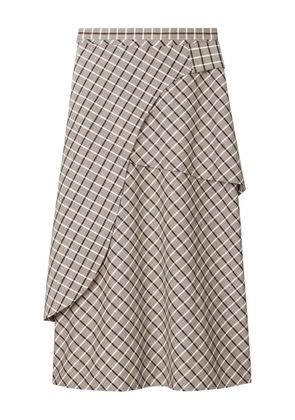 Tory Burch windowpane wrap skirt - Grey