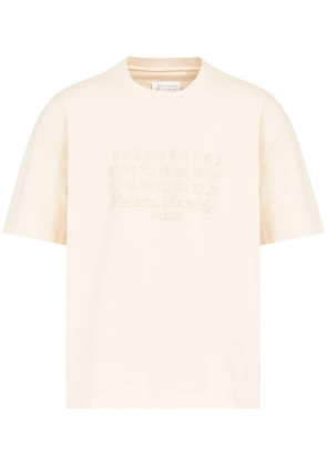 Maison Margiela numbers-embroidered cotton T-shirt - Neutrals