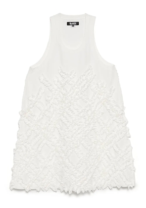 Black Comme Des Garçons textured sleeveless dress - White