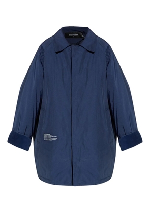 DSQUARED2 velvet-cuffed shirt coat - Blue