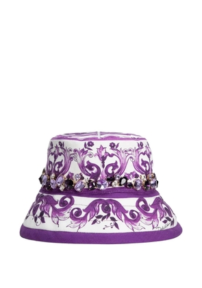 Dolce & Gabbana Maiolica-print bucket hat - White