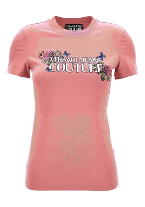 Versace Jeans Couture floral-embellished T-shirt - Pink