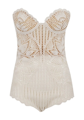 Magda Butrym crochet scalloped bodysuit - Neutrals