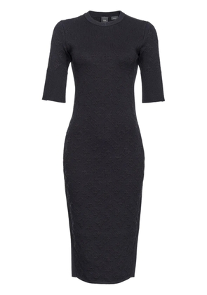 PINKO logo-embossed knitted dress - Black