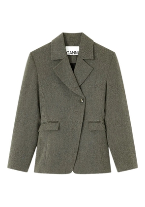 GANNI notched-lapels blazer - Green