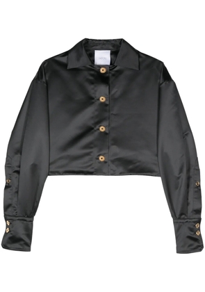 Patou satin cropped jacket - Black